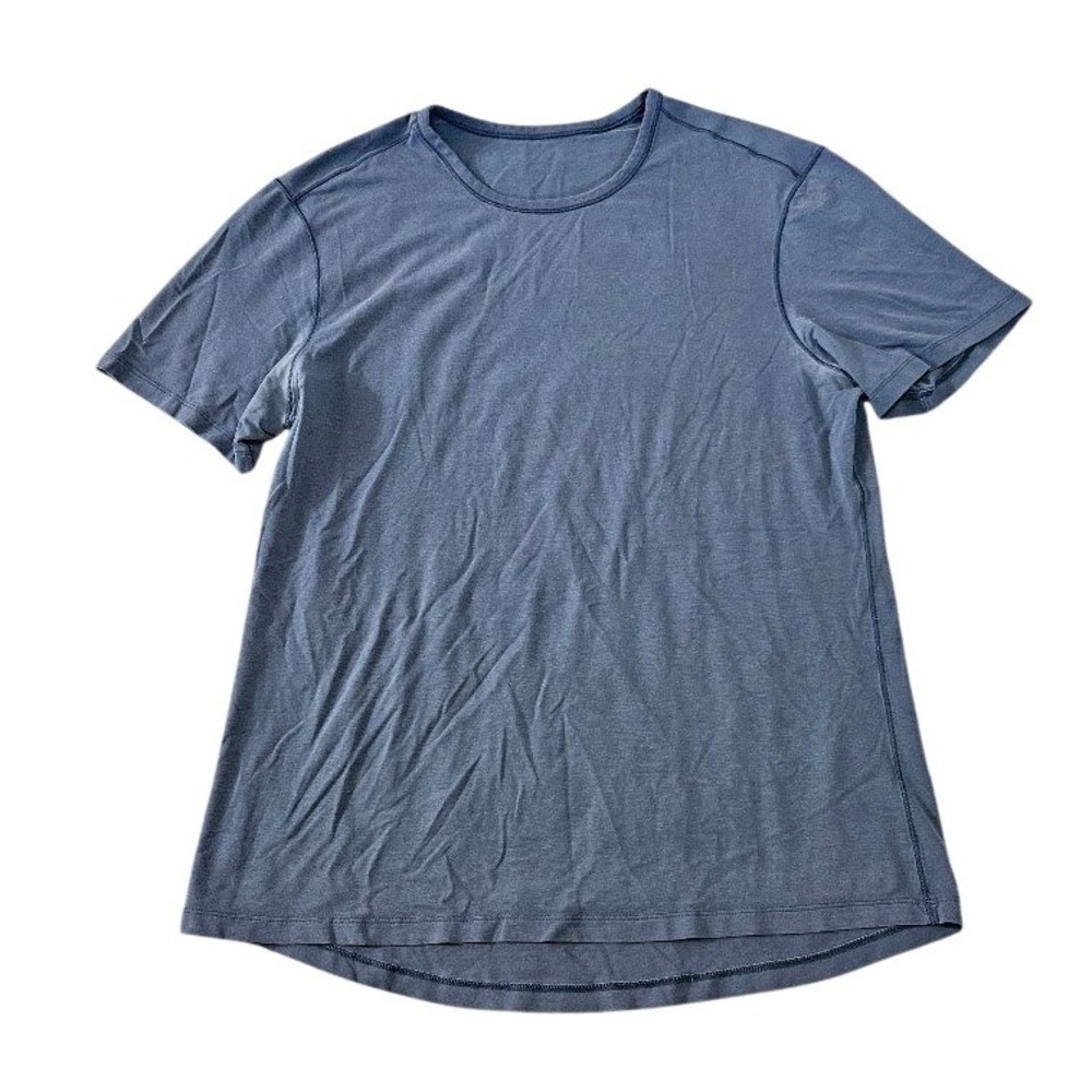 Lululemon Mens Short Sleeve Shirt Blue Gray Size Large Athletic Workout
